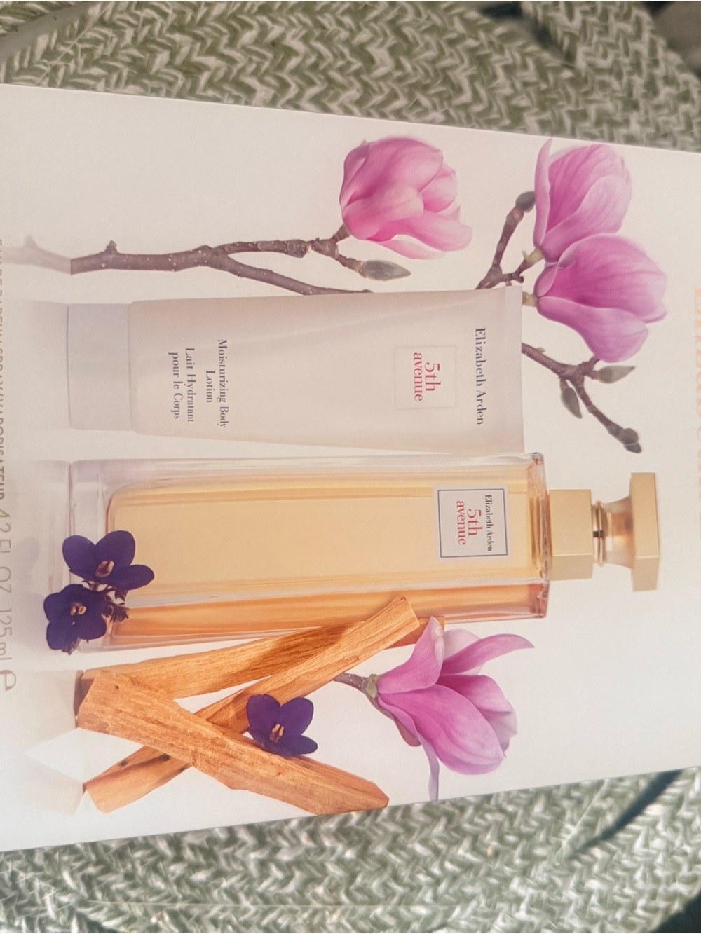 Elizabeth Arden 5th Avenue Body Oil & Moisturizer — Gold, White, Pink, Purple
